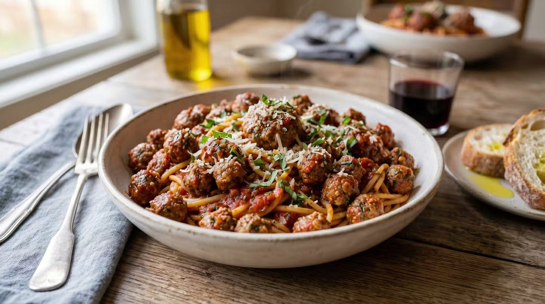 Pasta con Mini Polpette