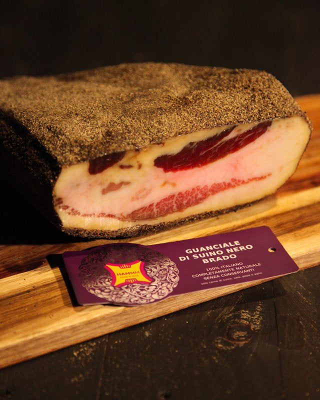 Wilde umbrische schwarze Schweinebacke | Guanciale