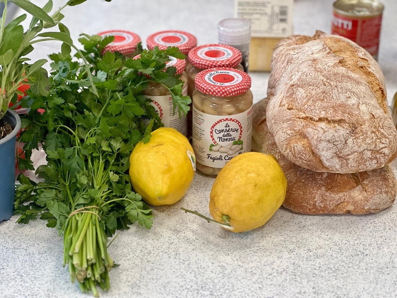 Ausgewählte Zutaten für italienische Gerichte